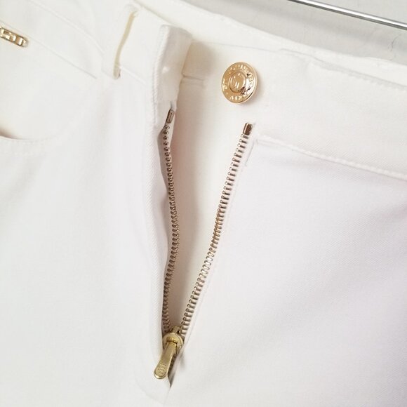 Vintage St. John Sport Essentials Marie Gray White Jeans 12 Cotton Spandex Wide - Picture 8 of 16